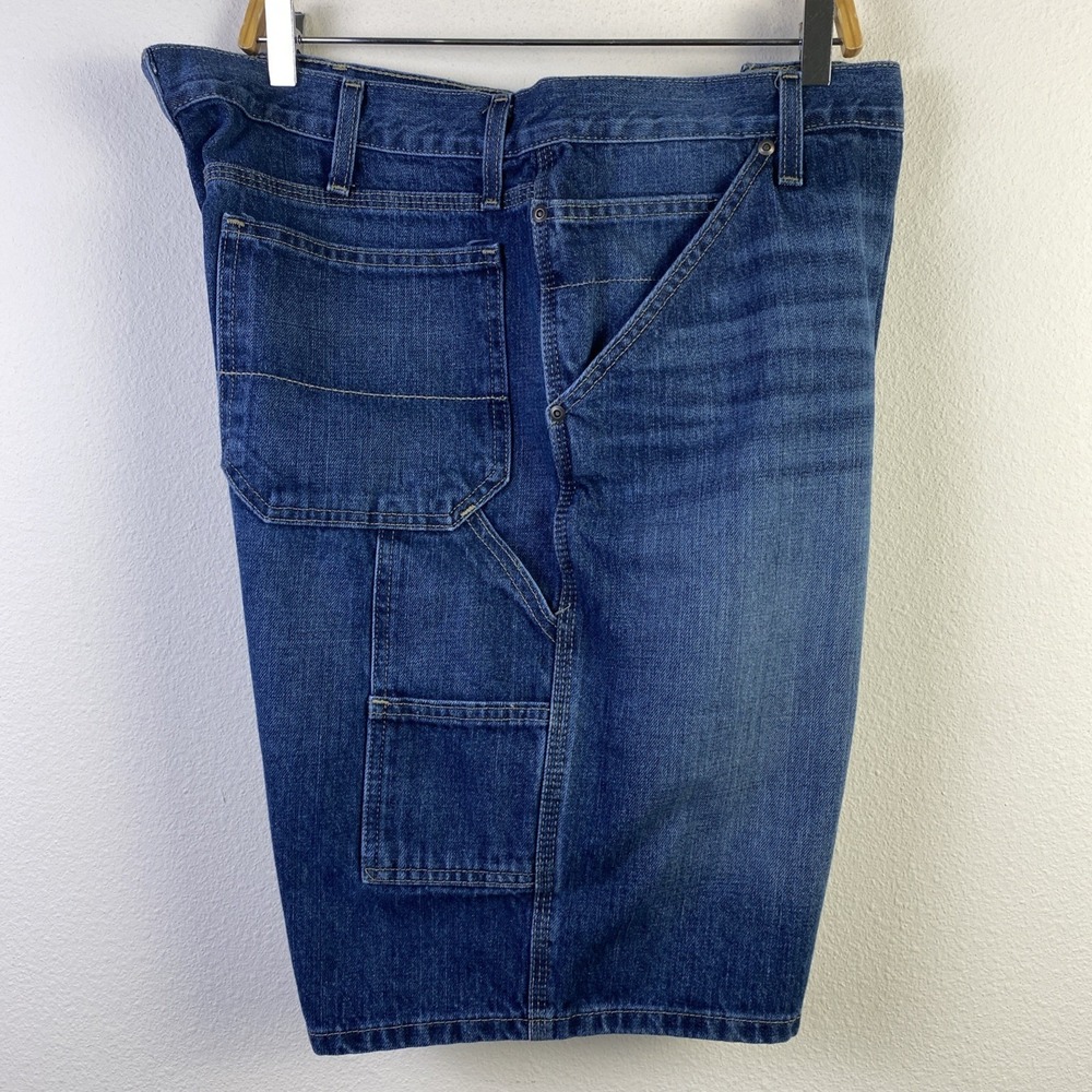 George Carpenter Shorts Men Denim Blue 40 Hip Hop Loose Baggy Y2K Skater